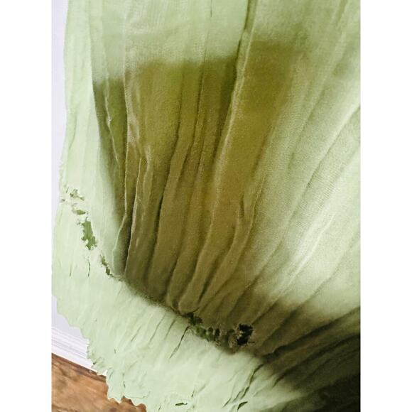 BIBHU MOHAPATRA Green Flowy Empire Maxi Shift Style Sleeveless Dress Size 2 - Picture 15 of 16